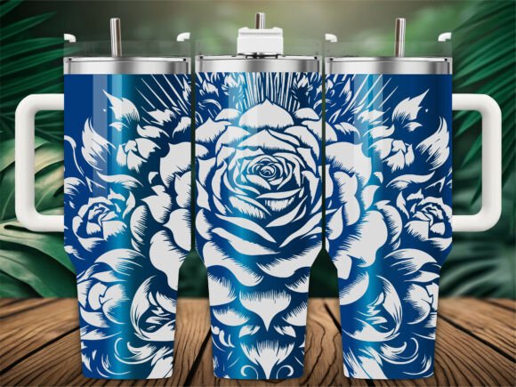 Blue Floral Mandala