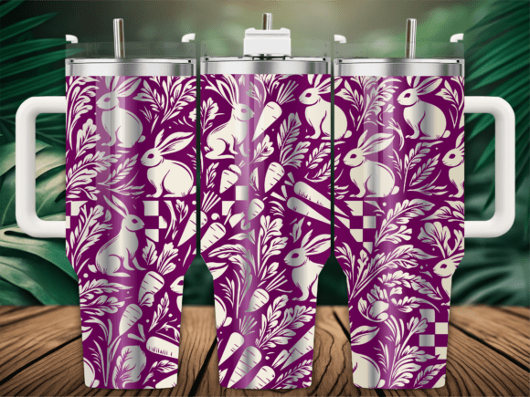 Easter Bunny Pattern Tumbler Wrap