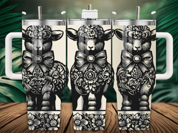 Easter Lamb Bow Tumbler