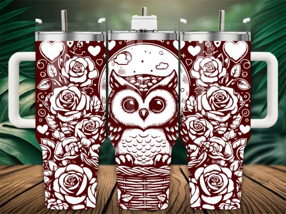 Forest Owl Botanical 40oz Tumbler