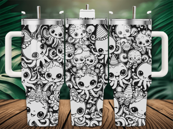 Octopus Crown Pattern Tumbler Wrap
