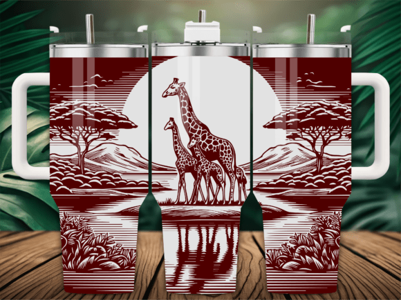 Safari Animal Giraffe Laser Tumbler Wrap