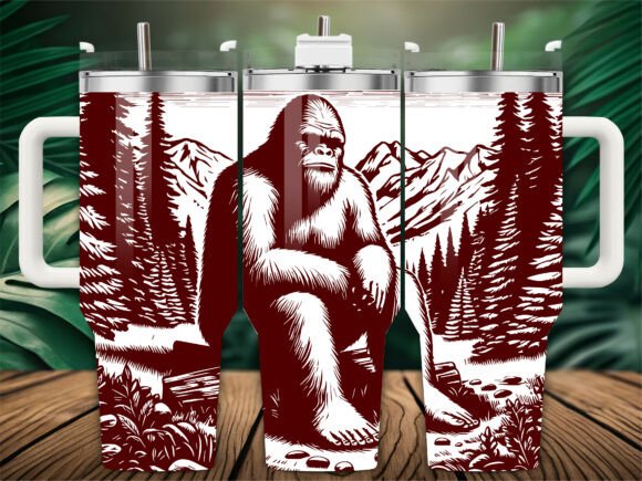 Sitting Bigfoot Nature 40oz Tumbler