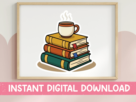 Stacked Books and Coffee Reader Design