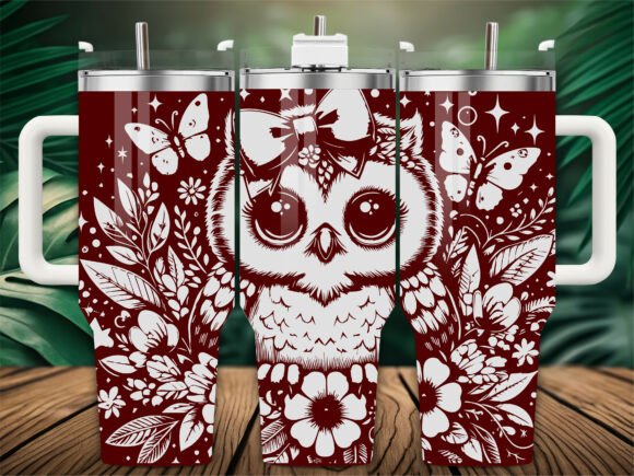 Sweet Owl Butterfly 40oz Tumbler