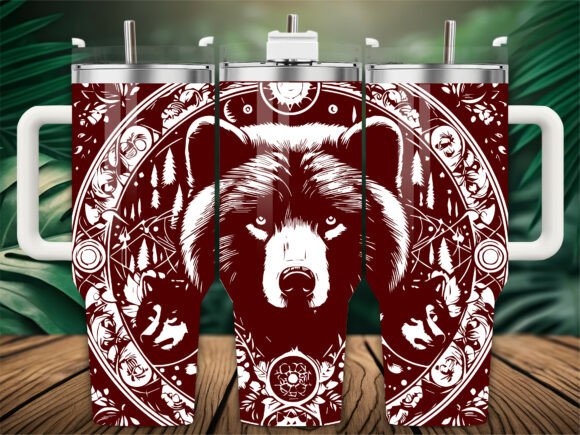 Tribal Bear Mandala 40oz Tumbler